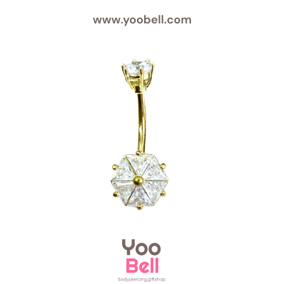 จิวสะดือ เพชรหกเหลี่ยม