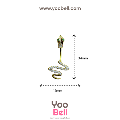 จิวสะดือ งูดวงตาสีเขียว