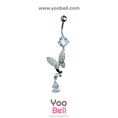 จิวสะดือ ผีเสื้อห้อยเพชรหยดนํ้า