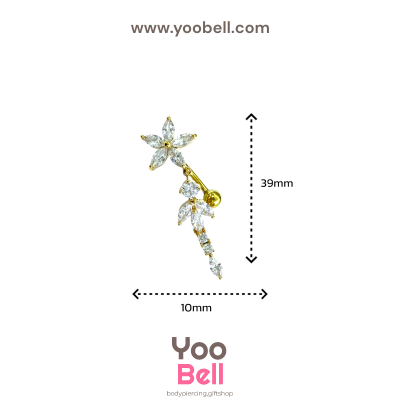 จิวสะดือ ดอกไม้เพชร