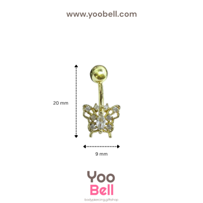 จิวสะดือผีเสื้อเพชร