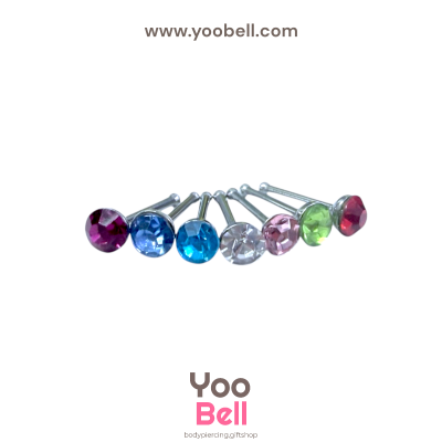 จิวจมูก nose stud Stainless Steel ก้าน1.2mm เพชรกลม