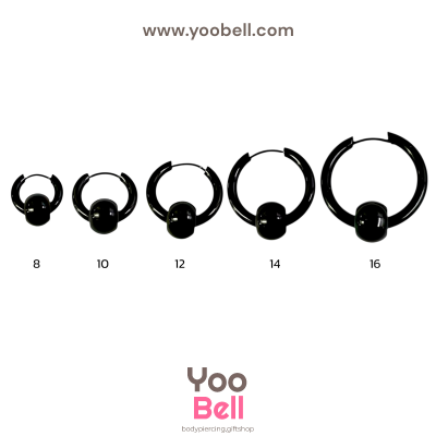 จิวหู จิวห่วง จิวห่วงกลมร้อยบอล stainless ห่วงหนา 2.5mm