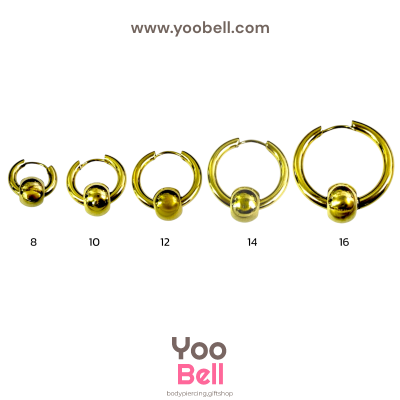 จิวหู จิวห่วง จิวห่วงกลมร้อยบอล stainless ห่วงหนา 2.5mm