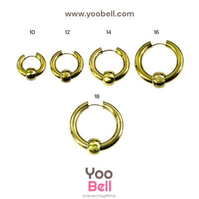 จิวหู จิวห่วง จิวห่วงกลมร้อยบอล stainless ห่วงหนา 4mm