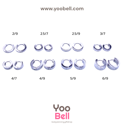 จิวหู จิวห่วงล็อคเหลี่ยม stainless