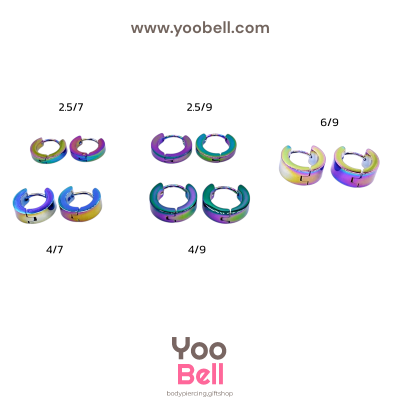 จิวหู จิวห่วงล็อคเหลี่ยม stainless