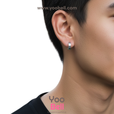 จิวหู จิวห่วงล็อคเหลี่ยม stainless