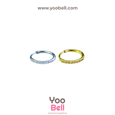 จิวหู ห่วงเพชร 1 ข้าง stainless ห่วงหนา1.2mm