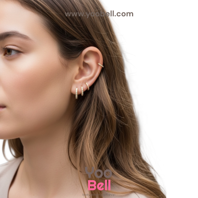 จิวหู ห่วงเพชร 1 ข้าง stainless ห่วงหนา1.2mm