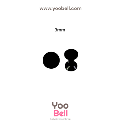 จิวหู จิวระเบิดหู หน้าตันพลาสติก สีดำ