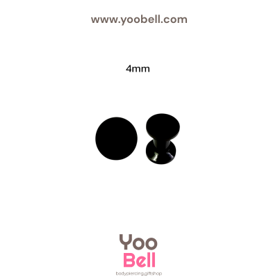 จิวหู จิวระเบิดหู หน้าตันพลาสติก สีดำ