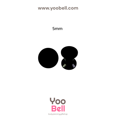 จิวหู จิวระเบิดหู หน้าตันพลาสติก สีดำ