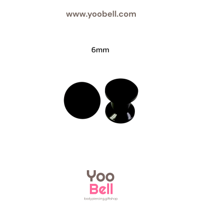 จิวหู จิวระเบิดหู หน้าตันพลาสติก สีดำ