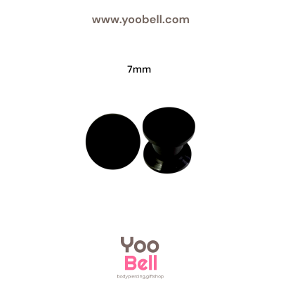 จิวหู จิวระเบิดหู หน้าตันพลาสติก สีดำ