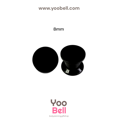 จิวหู จิวระเบิดหู หน้าตันพลาสติก สีดำ