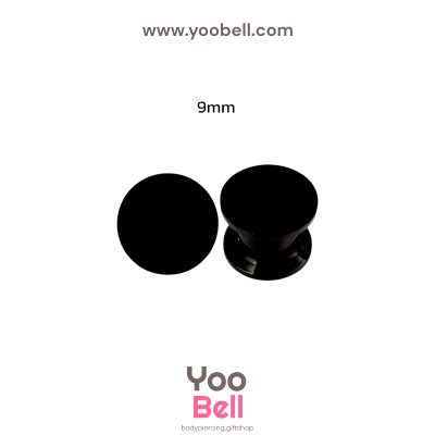 จิวหู จิวระเบิดหู หน้าตันพลาสติก สีดำ