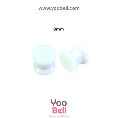 จิวหู จิวระเบิดหู หน้าตันพลาสติก สีขาว