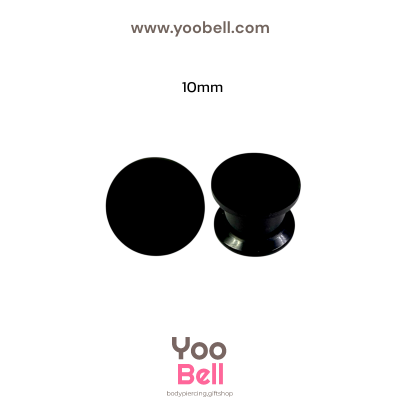 จิวหู จิวระเบิดหู หน้าตันพลาสติก สีดำ