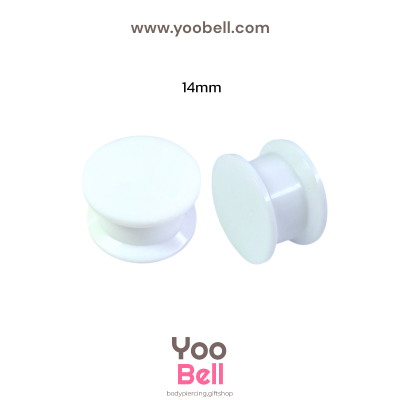 จิวหู จิวระเบิดหู หน้าตันพลาสติก สีขาว