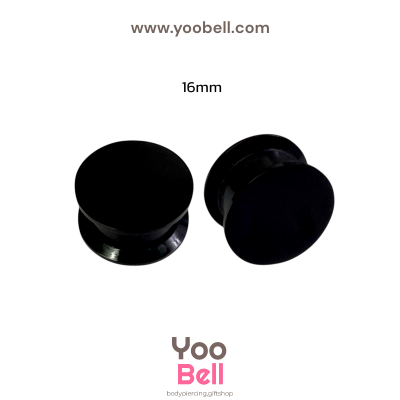 จิวหู จิวระเบิดหู หน้าตันพลาสติก สีดำ