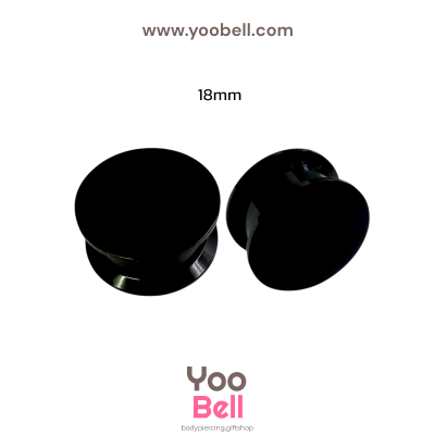 จิวหู จิวระเบิดหู หน้าตันพลาสติก สีดำ