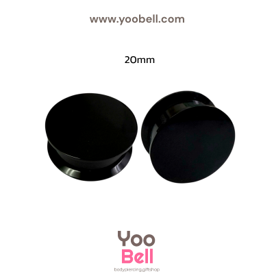 จิวหู จิวระเบิดหู หน้าตันพลาสติก สีดำ