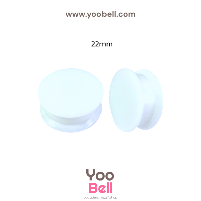 จิวหู จิวระเบิดหู หน้าตันพลาสติก สีขาว