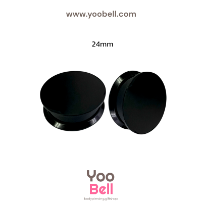 จิวหู จิวระเบิดหู หน้าตันพลาสติก สีดำ