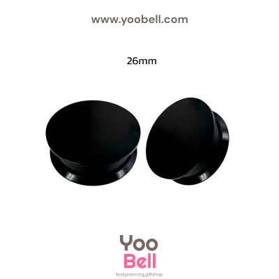 จิวหู จิวระเบิดหู หน้าตันพลาสติก สีดำ