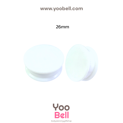 จิวหู จิวระเบิดหู หน้าตันพลาสติก สีขาว