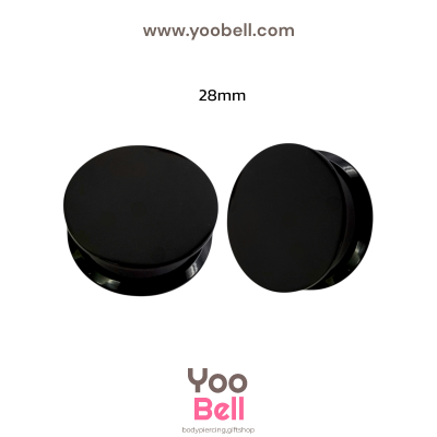 จิวหู จิวระเบิดหู หน้าตันพลาสติก สีดำ