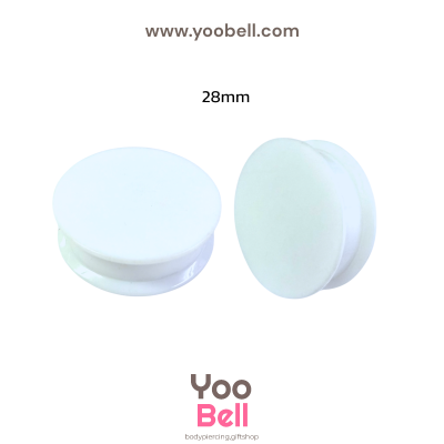 จิวหู จิวระเบิดหู หน้าตันพลาสติก สีขาว