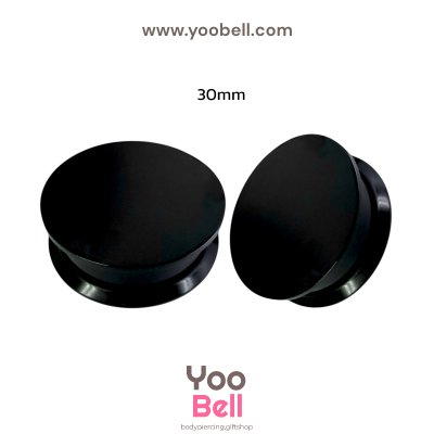 จิวหู จิวระเบิดหู หน้าตันพลาสติก สีดำ