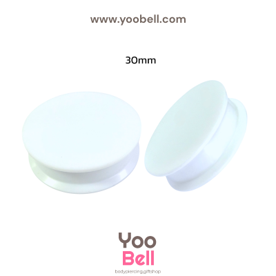 จิวหู จิวระเบิดหู หน้าตันพลาสติก สีขาว