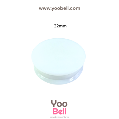 จิวหู จิวระเบิดหู หน้าตันพลาสติก สีขาว