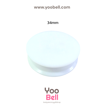 จิวหู จิวระเบิดหู หน้าตันพลาสติก สีขาว