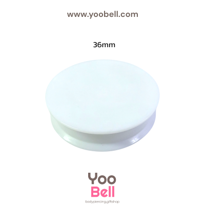 จิวหู จิวระเบิดหู หน้าตันพลาสติก สีขาว