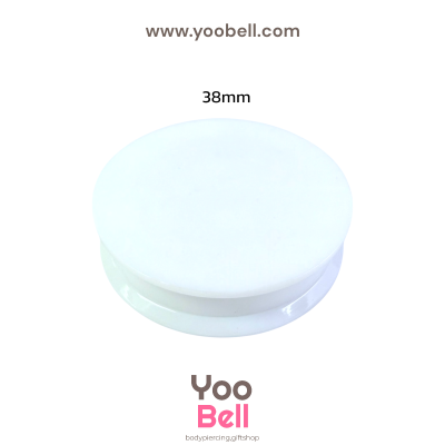 จิวหู จิวระเบิดหู หน้าตันพลาสติก สีขาว