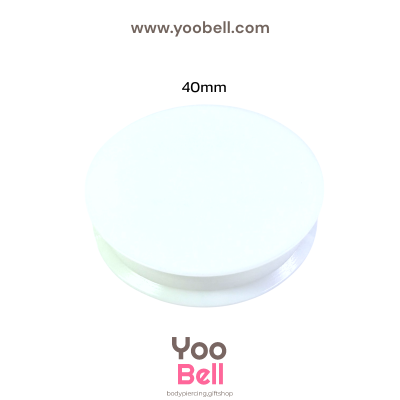 จิวหู จิวระเบิดหู หน้าตันพลาสติก สีขาว