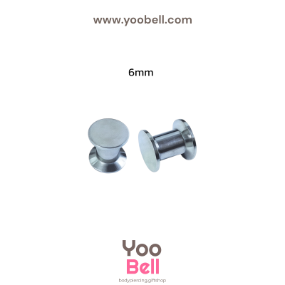 จิวหู จิวระเบิดหู หน้าตันสแตนเลส เลสเงิน