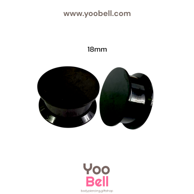 จิวหู จิวระเบิดหู หน้าตันสแตนเลส เลสดำ