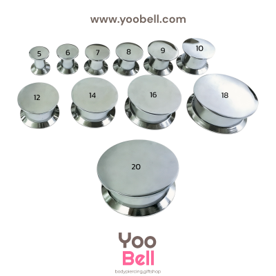 จิวหู จิวระเบิดหู หน้าตันสแตนเลส เลสเงิน