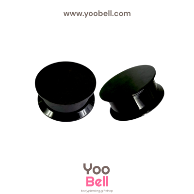 จิวหู จิวระเบิดหู หน้าตันสแตนเลส เลสดำ