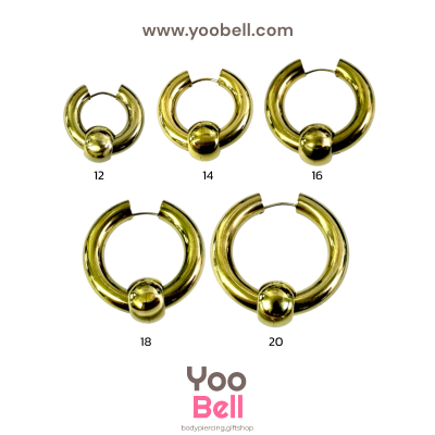 จิวหู จิวห่วง จิวห่วงกลมร้อยบอล stainless ห่วงหนา 5mm