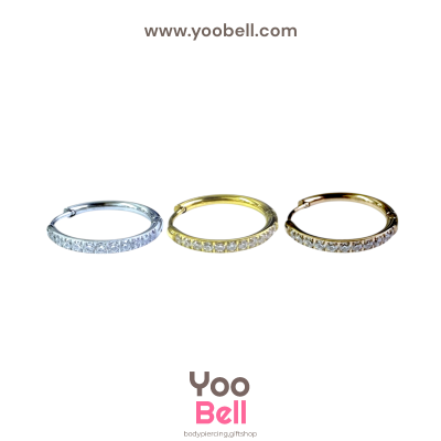 จิวหู ห่วงเพชร 1 ข้าง stainless ห่วงหนา2.0mm