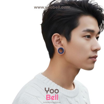 จิวหู ระเบิดหู ตาไก่ stainless เลสนำ้เงิน