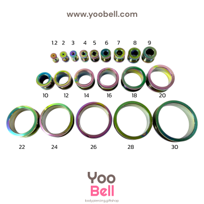 จิวหู ระเบิดหู ตาไก่ stainless เลสรุ้ง