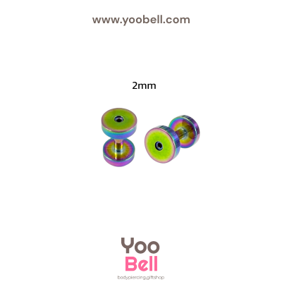 จิวหู ระเบิดหู ตาไก่ stainless เลสรุ้ง