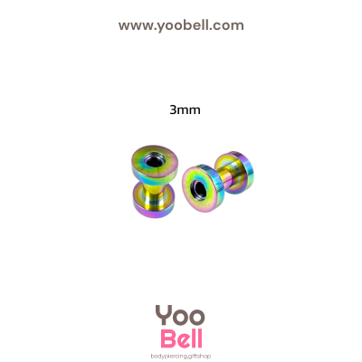 จิวหู ระเบิดหู ตาไก่ stainless เลสรุ้ง